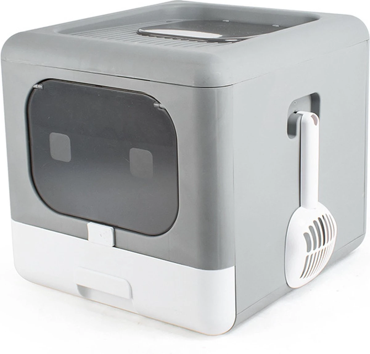 Kattenbak | 2 Ingangen | Opening Bovenkant En Onder | Inklapbaar | Grijs 7 Kattenbak | 2 Ingangen | Opening Bovenkant En Onder | Inklapbaar | Grijs - Afbeelding 5