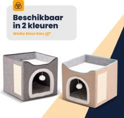 MIRO Katten Huis - Kattenhuizen - Kattenhok - Kattenmand - Dierenhuis - Opvouwbaar - Met Krabmat - Abrikoos 14 MIRO Katten Huis - Kattenhuizen - Kattenhok - Kattenmand - Dierenhuis - Opvouwbaar - Met Krabmat - Abrikoos -Kattenproducten 1200x1148 4