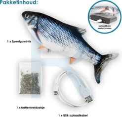 RealN Elektrische Speelvis Clownvis Inclusief Catnip Zakje – Kattenspeeltjes - Kattenspeelgoed – Krachtige Batterij – Bewegende Vis – Leukste Kattenspeeltje Goudvis – Kat Actiever Maken – 30 Cm – Speelvis Katten – Wasbaar – Oplaadbaar – Blauw/Wit 12 RealN Elektrische Speelvis Clownvis Inclusief Catnip Zakje – Kattenspeeltjes - Kattenspeelgoed – Krachtige Batterij – Bewegende Vis – Leukste Kattenspeeltje Goudvis – Kat Actiever Maken – 30 Cm – Speelvis Katten – Wasbaar – Oplaadbaar – Blauw/Wit -Kattenproducten 1200x1149 8