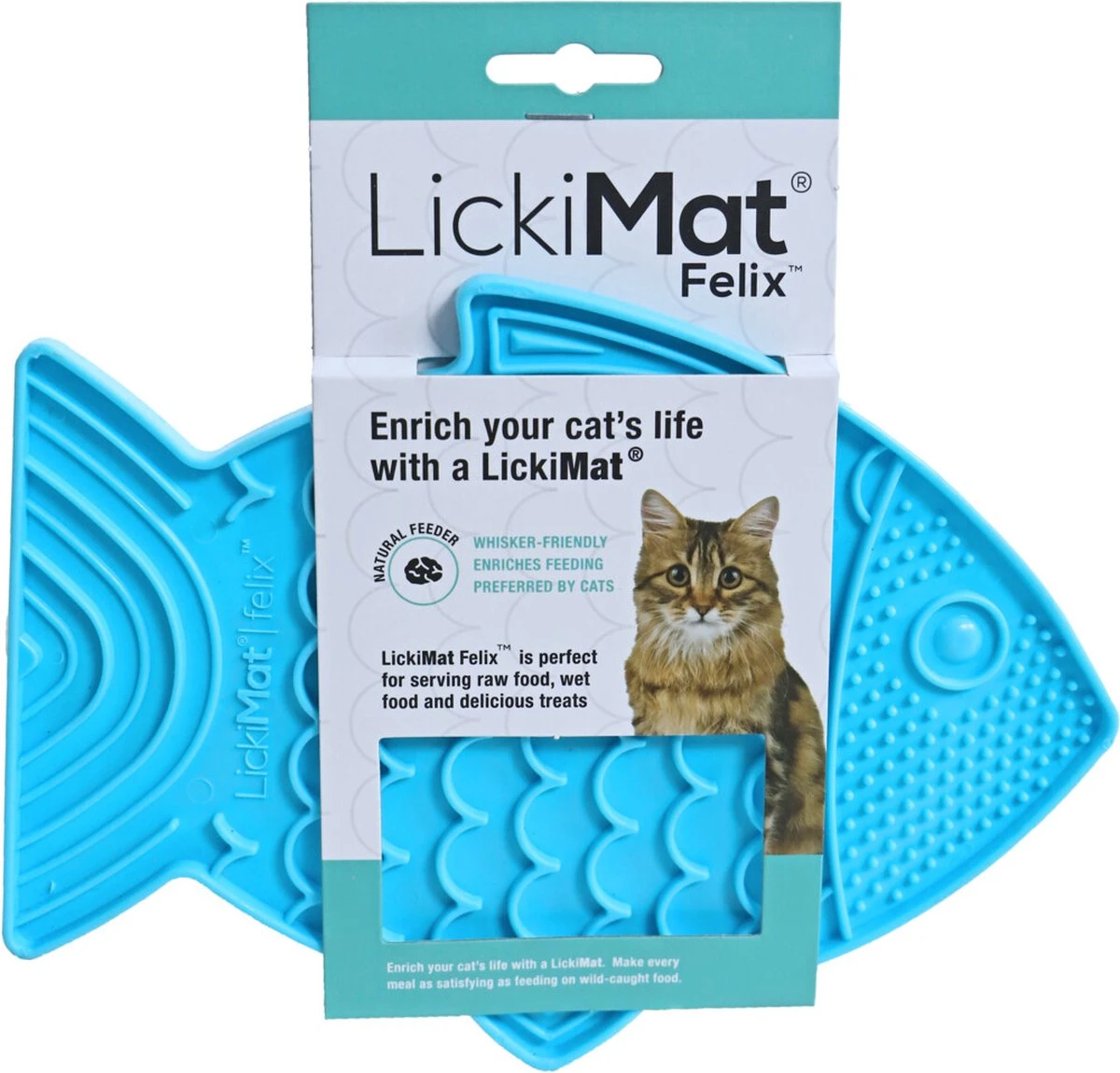 Lickimat Licki Mat Kat Likmat Felix Turquoise, 22 Cm. 3 Lickimat Licki Mat Kat Likmat Felix Turquoise, 22 Cm.