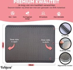 TEBJEN Kattenbakmat – Kattenbak Mat Grit Opvanger - Schoonloop Katten Mat – Dubbele Waterdichte Laag – Uitloopmat Kattenbak – Kattenbak Accessoires - Met Speelgoedmuisje En Schepje - 30cm * 30cm 15 TEBJEN Kattenbakmat – Kattenbak Mat Grit Opvanger - Schoonloop Katten Mat – Dubbele Waterdichte Laag – Uitloopmat Kattenbak – Kattenbak Accessoires - Met Speelgoedmuisje En Schepje - 30cm * 30cm -Kattenproducten 1200x1150 1