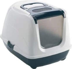 Moderna - Kattenbak - Flip Cat Jumbo - Donkerblauw/wit - 41,0x43,9x57,6 Cm -Kattenproducten 1200x1152 3