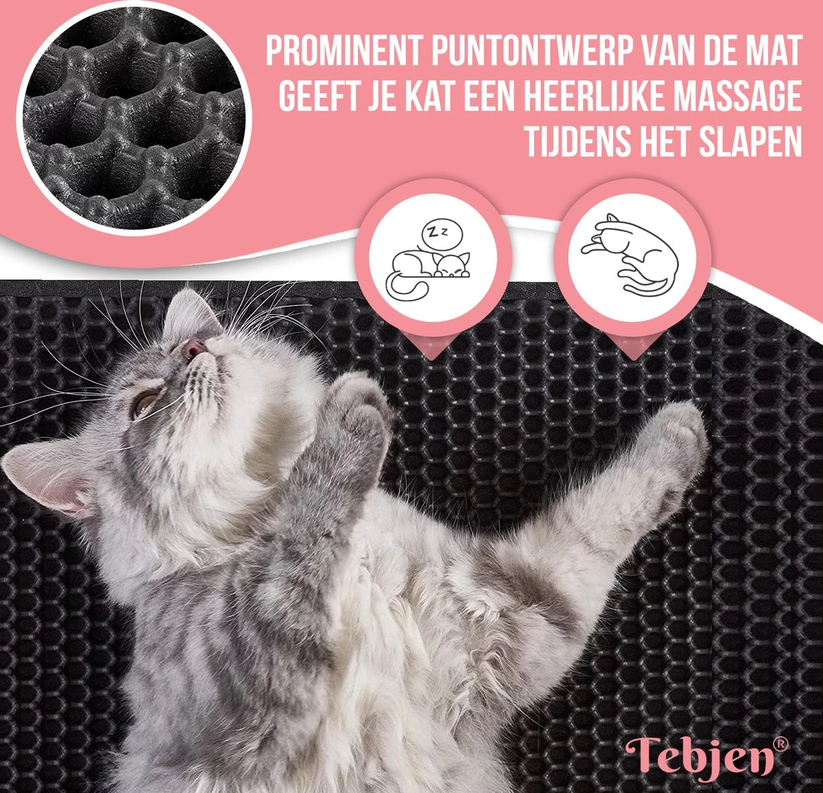 TEBJEN Kattenbakmat – Kattenbak Mat Grit Opvanger - Schoonloop Katten Mat – Dubbele Waterdichte Laag – Uitloopmat Kattenbak – Kattenbak Accessoires - Met Speelgoedmuisje En Schepje - 40x50cm 10 TEBJEN Kattenbakmat – Kattenbak Mat Grit Opvanger - Schoonloop Katten Mat – Dubbele Waterdichte Laag – Uitloopmat Kattenbak – Kattenbak Accessoires - Met Speelgoedmuisje En Schepje - 40x50cm - Afbeelding 8