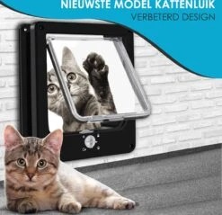 Gluxury Kattenluik Zwart Met Tunnel - 4 Vergrendelingsstanden - Weerbestendig - Binnen En Buiten - Maat L - Nederlandse Handleiding -Kattenproducten 1200x1159 25
