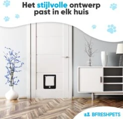 BFreshPets Kattenluik + Massageborstel - Met Tunnel - 4 Vergrendelingsstanden - Weersbestendig - Maat L - Zwart - 27 X 24 Cm -Kattenproducten 1200x1163 6