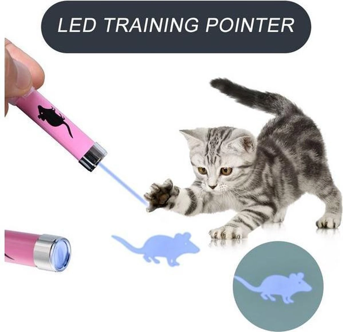 Katten Speelgoed LED Laser Lampje Muis 3 Katten Speelgoed LED Laser Lampje Muis
