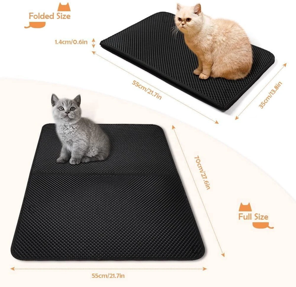 Nobleza Kattenbakmat - Kattenmat Met Filter - Kattenbak Accessoires - Grit Opvanger - 3 Lagen - Waterdicht - 60x45 Cm - Opvouwbaar - Zwart 4 Nobleza Kattenbakmat - Kattenmat Met Filter - Kattenbak Accessoires - Grit Opvanger - 3 Lagen - Waterdicht - 60x45 Cm - Opvouwbaar - Zwart - Afbeelding 2