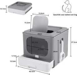 Merkloos Zelfreinigende Kattenbak - Automatische Kattenbak - Kattenbak Zelfreinigend - Electrische Kattenbak - Grijs 12 Merkloos Zelfreinigende Kattenbak - Automatische Kattenbak - Kattenbak Zelfreinigend - Electrische Kattenbak - Grijs -Kattenproducten 1200x1165 2