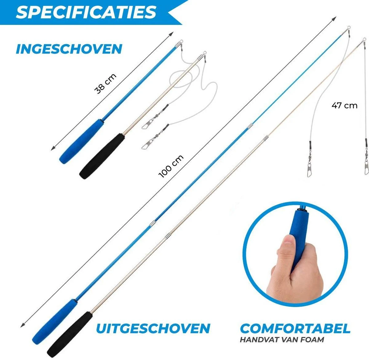 Merkloos 2 Kattenhengels Met 10 Speeltjes – Bewegende Kattenspeeltjes Met Veren En Belletjes – Interactieve Kattenspeelgoed Voor Kittens – Cat Toys 6 Merkloos 2 Kattenhengels Met 10 Speeltjes – Bewegende Kattenspeeltjes Met Veren En Belletjes – Interactieve Kattenspeelgoed Voor Kittens – Cat Toys - Afbeelding 4