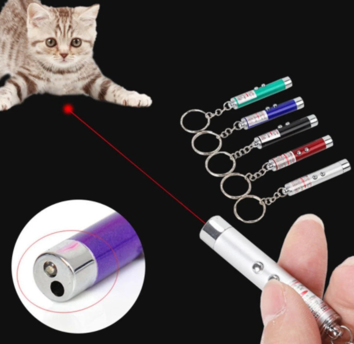 Merkloos 2 In 1 - Laserlampje Voor Katten - Kattenspeelgoed - + Mini Zaklamp 4 Merkloos 2 In 1 - Laserlampje Voor Katten - Kattenspeelgoed - + Mini Zaklamp - Afbeelding 2