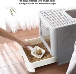 LooMar Kattenbak Groot - Kattenbak XXL - Kattenbak Grote Katten - Opvouwbaar - Grijs -Kattenproducten 1200x1167 7