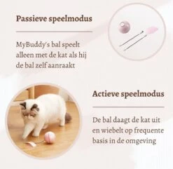 MyBuddy - Interactieve Zelf Rollende Bal - Kattenspeeltjes - Kattenspeelgoed - Bal Voor Katten - LED Lights - Speelgoed - USB - Roze -Kattenproducten 1200x1171 3