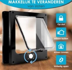 Gluxury Kattenluik Zwart Met Tunnel - 4 Vergrendelingsstanden - Weerbestendig - Binnen En Buiten - Maat L - Nederlandse Handleiding -Kattenproducten 1200x1173 3