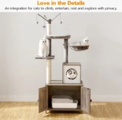 Signature Home Catty Krabpaal Met Kattenbak - Kattenbakkast - Kattenhuis Met Deur En Slot - Krabpalen Met Hangmat Mand Katten Huis - Kattenbakmeubel Verborgen - Alles-in-één Kattenspeelgoed Met Kattenhuis - Grijs - 60cm X 150cm X 48cm 25 Signature Home Catty Krabpaal Met Kattenbak - Kattenbakkast - Kattenhuis Met Deur En Slot - Krabpalen Met Hangmat Mand Katten Huis - Kattenbakmeubel Verborgen - Alles-in-één Kattenspeelgoed Met Kattenhuis - Grijs - 60cm X 150cm X 48cm -Kattenproducten 1200x1176 4