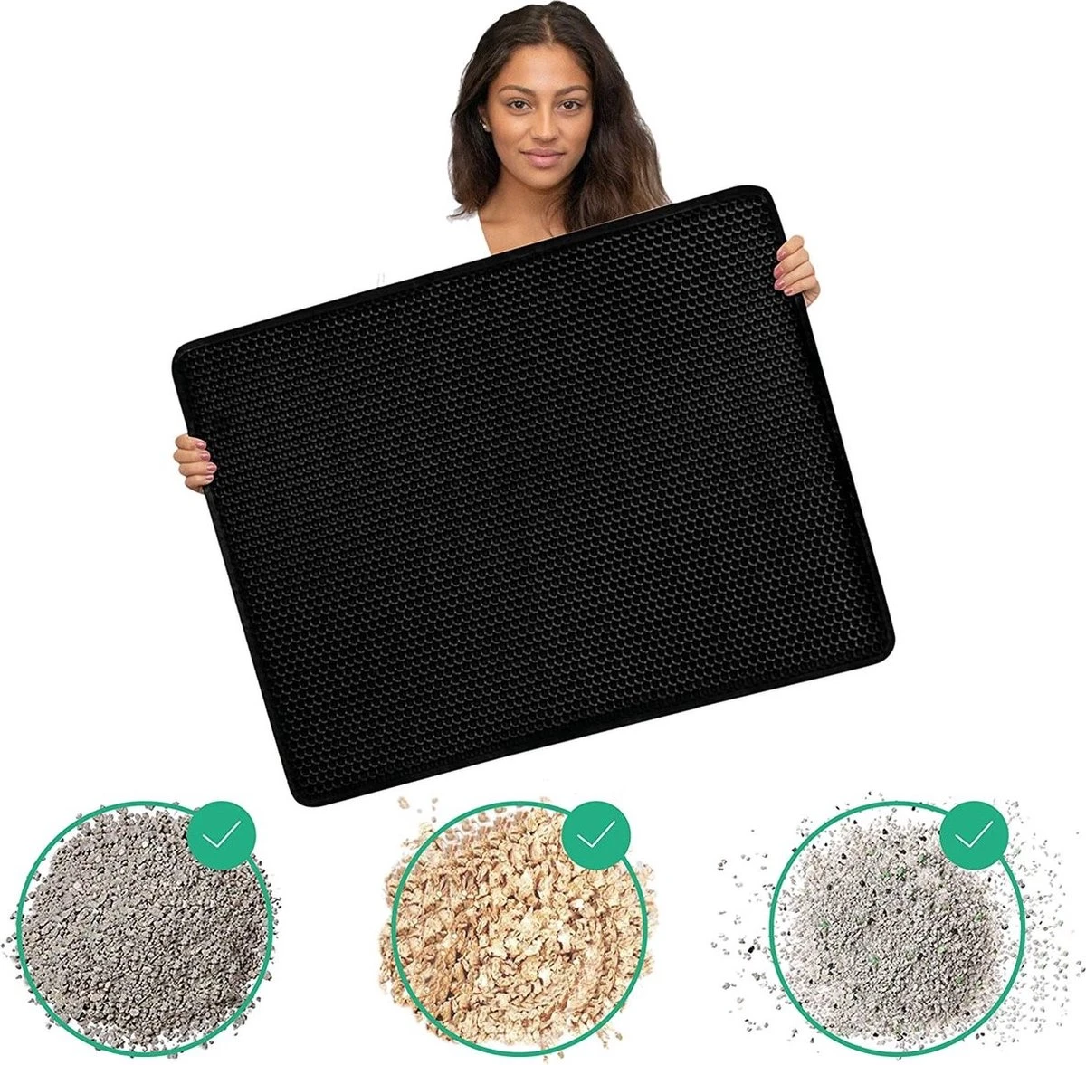 IGOODS - Kattenbakmat Met Filter - 45 X 60 - Waterdicht - Dubbele Laag - Zwart 7 IGOODS - Kattenbakmat Met Filter - 45 X 60 - Waterdicht - Dubbele Laag - Zwart - Afbeelding 5