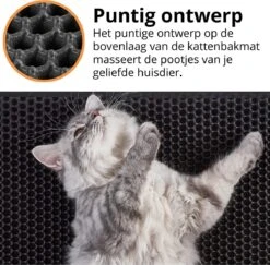 Behave Kattenbakmat - Dubbele Laag - Honingraatdesign - Waterdicht - Katten Grit Opvanger - Schoonloopmat - Kattenbak Mat - Zwart - 45*60 Cm -Kattenproducten 1200x1179 3