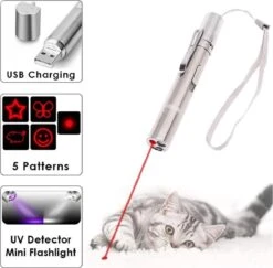 Merkloos Laserpen - Daily Accessoires - USB Oplaadbaar - Kattenspeeltjes - Laserlampje - 7 Verschillende Standen - RVS Zilver - Zaklamp - UV Lamp – Kattenspeelgoed -Kattenproducten 1200x1179 7