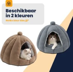 MIRO Katten Huis - Kattenhuizen - Kattenhok - Kattenmand - Dierenhuis - Extra Zacht - Grijs -Kattenproducten 1200x1183 6