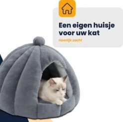 MIRO Katten Huis - Kattenhuizen - Kattenhok - Kattenmand - Dierenhuis - Extra Zacht - Grijs -Kattenproducten 1200x1186 10