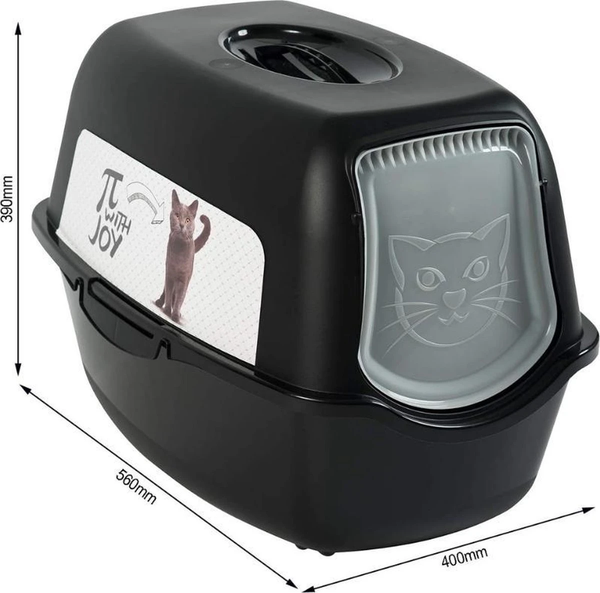 Rotho Kattenbak Bailey Zwart 4 Rotho Kattenbak Bailey Zwart - Afbeelding 2