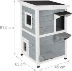 Relaxdays Kattenhuis Buiten - Groot Kattenhok Binnen - Hoog Kattenmeubel Grijs Hout - Tuin 13 Relaxdays Kattenhuis Buiten - Groot Kattenhok Binnen - Hoog Kattenmeubel Grijs Hout - Tuin -Kattenproducten 1200x1186 9