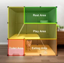 Merkloos XXL Premium Kattenkooi Met Kattenbak 2-laags Kattenkooien Voor Binnen - Grote Opvouwbare Kattenren - Kattenbench Kat Bench - Zwart Dierenverblijf -Kattenproducten 1200x1187 1