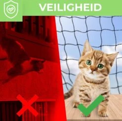 Kattennet Premium EXTRA STEVIG - 600 X 300 CM - Kattennet Voor Balkon - Zwart - Balkon Net - Makkelijk Te Monteren 9 Kattennet Premium EXTRA STEVIG - 600 X 300 CM - Kattennet Voor Balkon - Zwart - Balkon Net - Makkelijk Te Monteren -Kattenproducten 1200x1188 4
