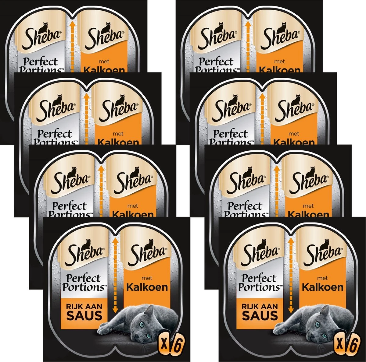 Sheba Perfect Portions In Saus Katten Natvoer - Kalkoen - 8 X 6 Stuks 7 Sheba Perfect Portions In Saus Katten Natvoer - Kalkoen - 8 X 6 Stuks - Afbeelding 5