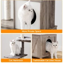 Signature Home Catty Krabpaal Met Kattenbak - Kattenbakkast - Kattenhuis Met Deur En Slot - Krabpalen Met Hangmat Mand Katten Huis - Kattenbakmeubel Verborgen - Alles-in-één Kattenspeelgoed Met Kattenhuis - Grijs - 60cm X 150cm X 48cm 19 Signature Home Catty Krabpaal Met Kattenbak - Kattenbakkast - Kattenhuis Met Deur En Slot - Krabpalen Met Hangmat Mand Katten Huis - Kattenbakmeubel Verborgen - Alles-in-één Kattenspeelgoed Met Kattenhuis - Grijs - 60cm X 150cm X 48cm -Kattenproducten 1200x1190 14