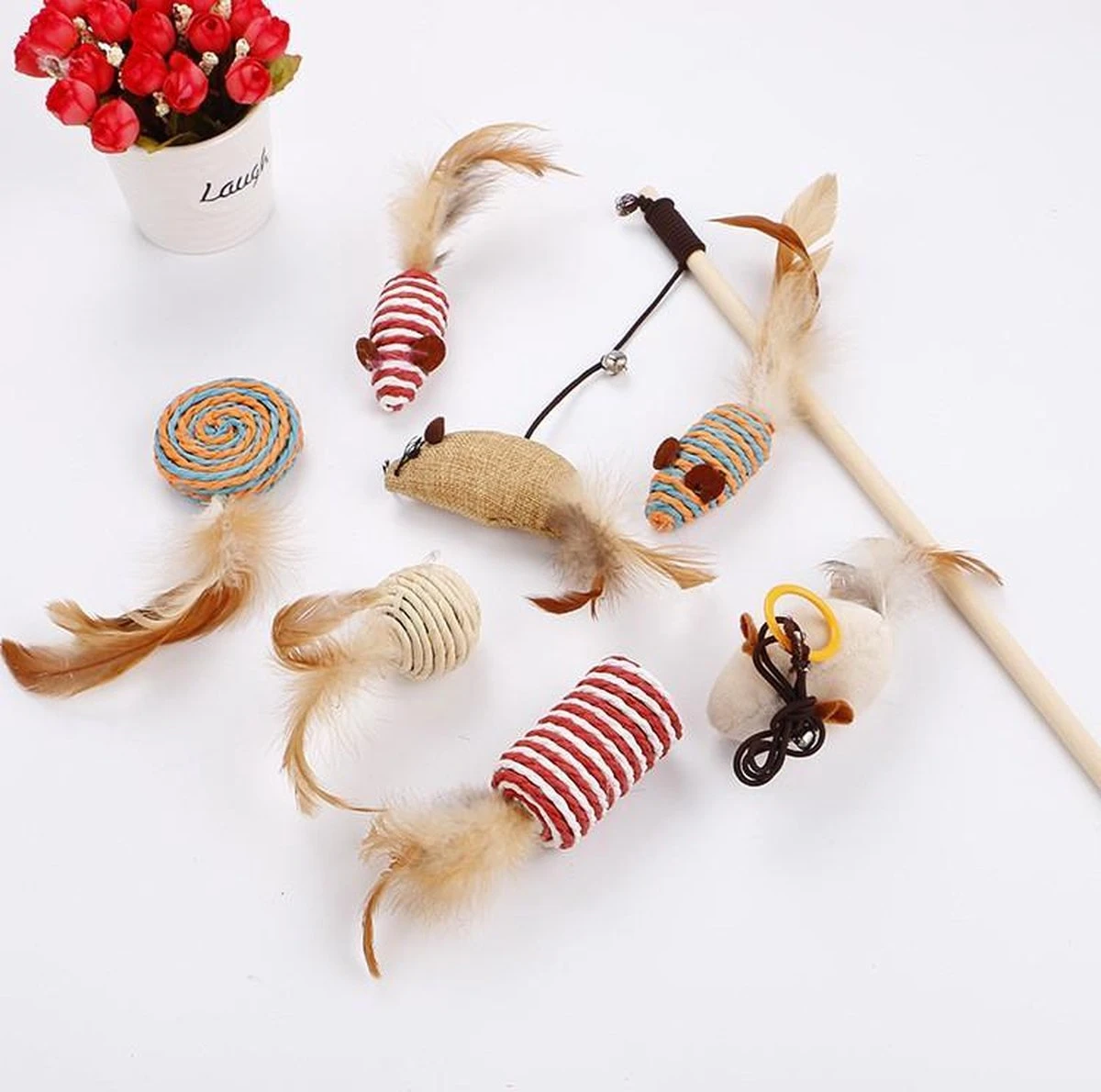 GIZMO Luxe Kattenspeeltjes Set - 7 Speeltjes - Interactieve Kattenhengel, Kattenspeelgoed & Speelmuisjes - Kitten Speeltjes 3 GIZMO Luxe Kattenspeeltjes Set - 7 Speeltjes - Interactieve Kattenhengel, Kattenspeelgoed & Speelmuisjes - Kitten Speeltjes - Afbeelding 2