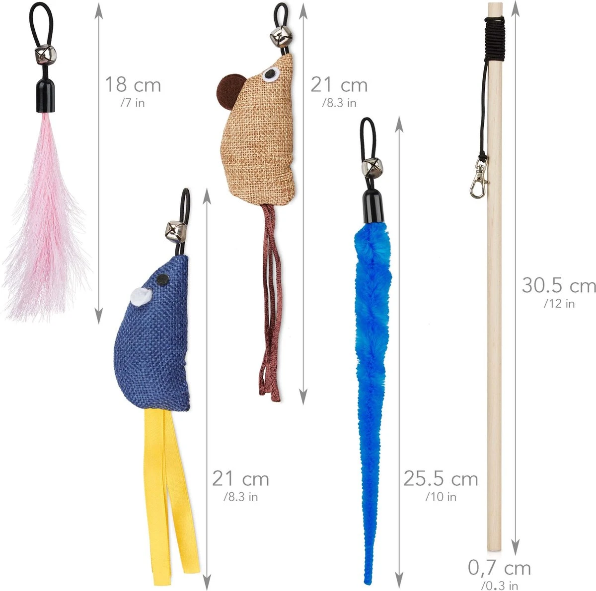 PRETTY KITTY Cat Toy Set Vegan: Grote 15-delige Kattenspeelset Met Kattenhengel, Nepveren En Kattenkruid Speelgoed Kat 6 PRETTY KITTY Cat Toy Set Vegan: Grote 15-delige Kattenspeelset Met Kattenhengel, Nepveren En Kattenkruid Speelgoed Kat - Afbeelding 4