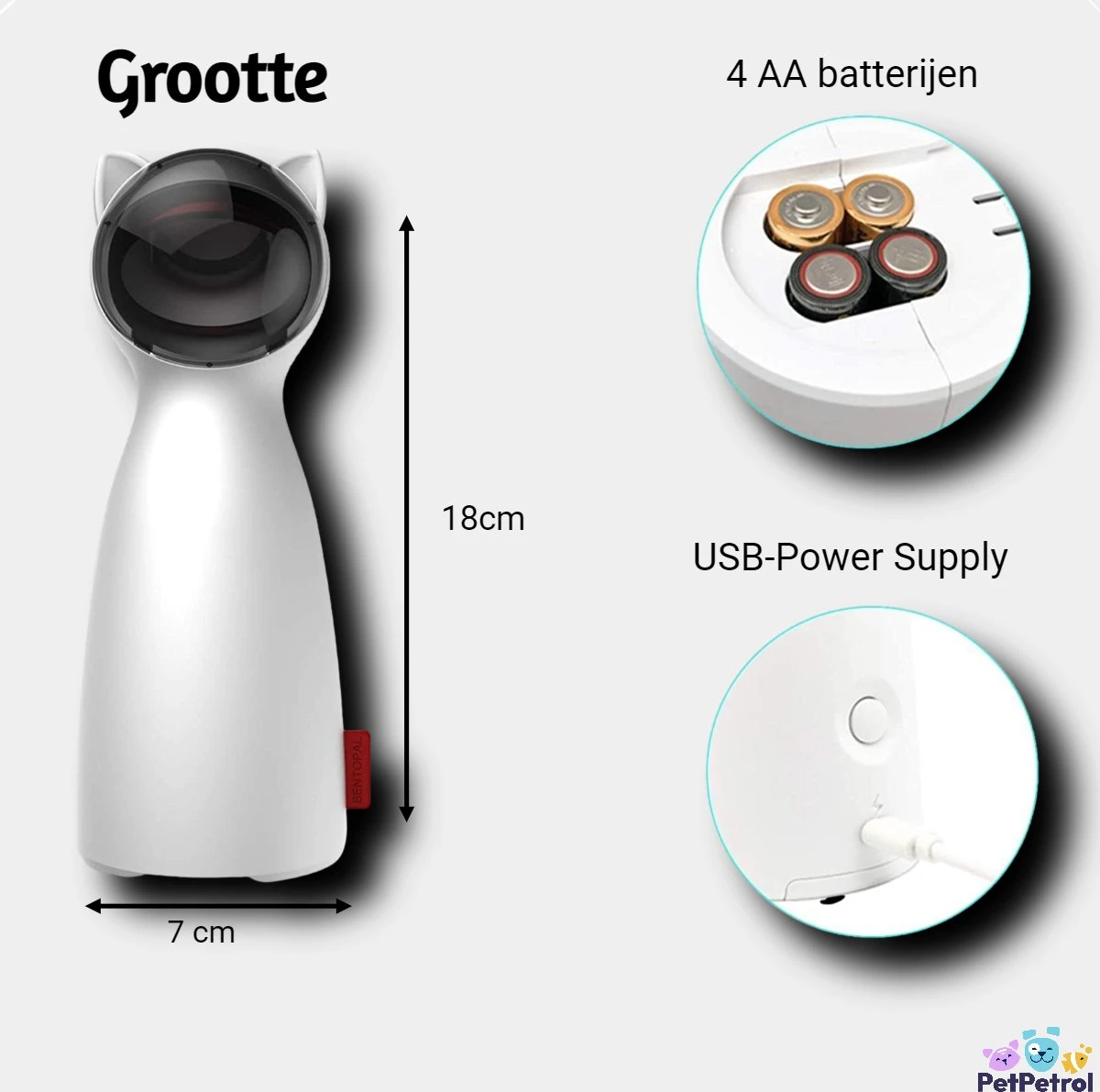 PetPetrol Automatisch Kattenspeeltje – Laser – Kattenlaser - Intelligent Interactief Voor Katten – Laser Kat – 9 Verschillende Standen – Incl. Oplaadkabel – Geruisloze Motor 4 PetPetrol Automatisch Kattenspeeltje – Laser – Kattenlaser - Intelligent Interactief Voor Katten – Laser Kat – 9 Verschillende Standen – Incl. Oplaadkabel – Geruisloze Motor - Afbeelding 2