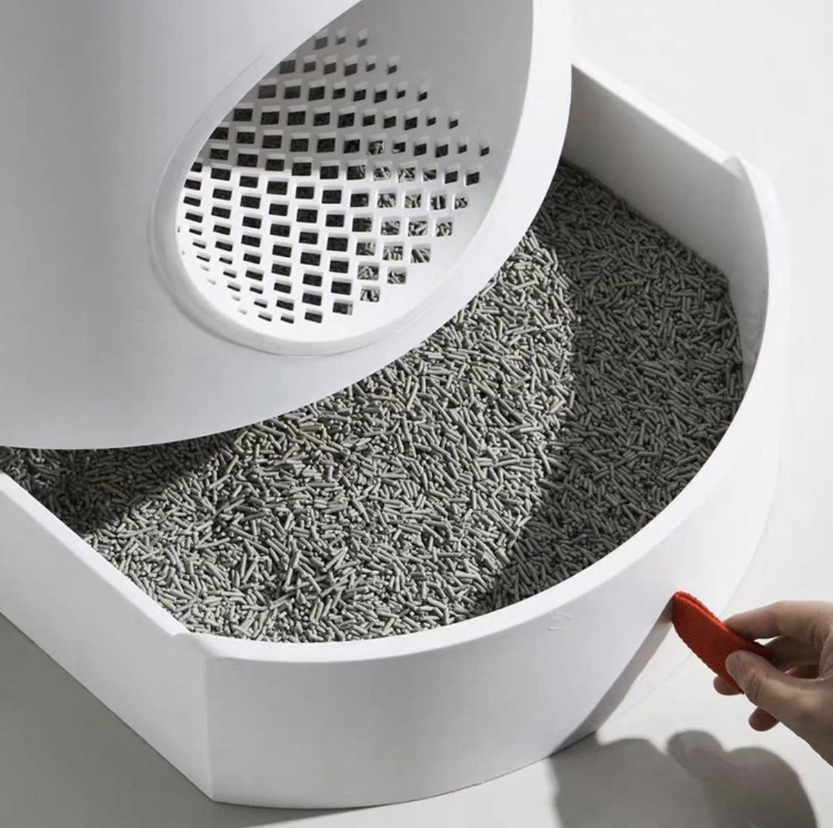 A Sunny Day Kattenbak Met Lade, Bedje En Krabplank - Inclusief Schepje - Design Kattenbak - Wit - Dichte Kattenbak - Kattenbak Gesloten 10 A Sunny Day Kattenbak Met Lade, Bedje En Krabplank - Inclusief Schepje - Design Kattenbak - Wit - Dichte Kattenbak - Kattenbak Gesloten - Afbeelding 8