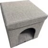 Adori Kattenhuis Met Poef Moon - Kattenmand - 36.5x36.5x36.5 Cm Grijs