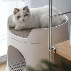 A Sunny Day Kattenbak Met Lade, Bedje En Krabplank - Inclusief Schepje - Design Kattenbak - Wit - Dichte Kattenbak - Kattenbak Gesloten 29 A Sunny Day Kattenbak Met Lade, Bedje En Krabplank - Inclusief Schepje - Design Kattenbak - Wit - Dichte Kattenbak - Kattenbak Gesloten -Kattenproducten 1200x1195 9