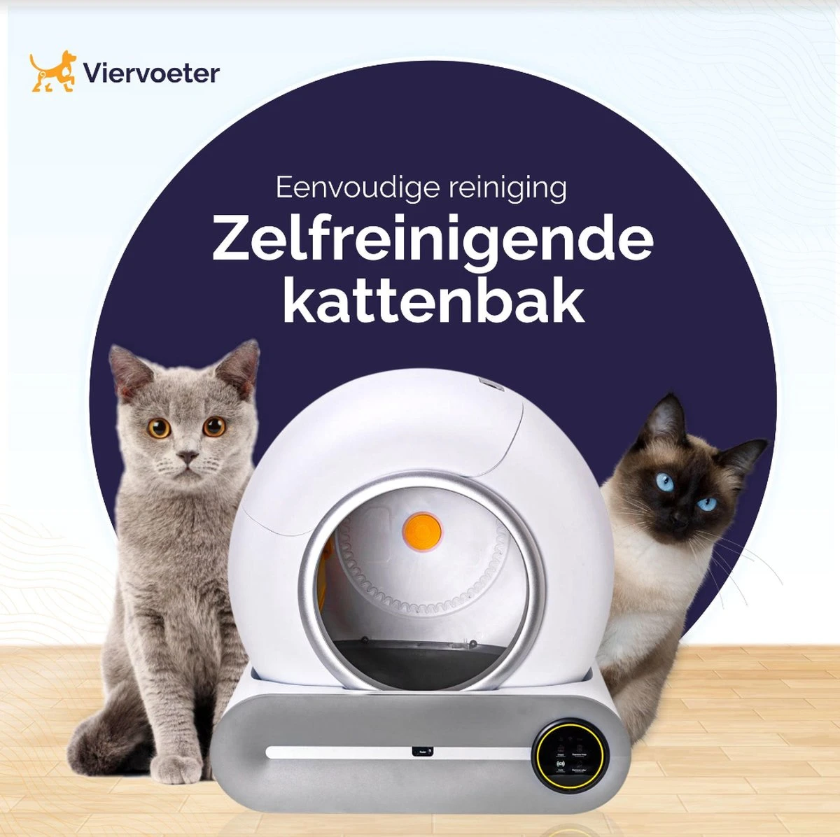 Viervoeter™ Kattenbak Zelfreinigend – Automatische Kattenbak – Zelfreinigende Kattenbak – Anti-geur – 53x58x55cm – Bedienen Via App – 65 Liter 9 Viervoeter™ Kattenbak Zelfreinigend – Automatische Kattenbak – Zelfreinigende Kattenbak – Anti-geur – 53x58x55cm – Bedienen Via App – 65 Liter - Afbeelding 8