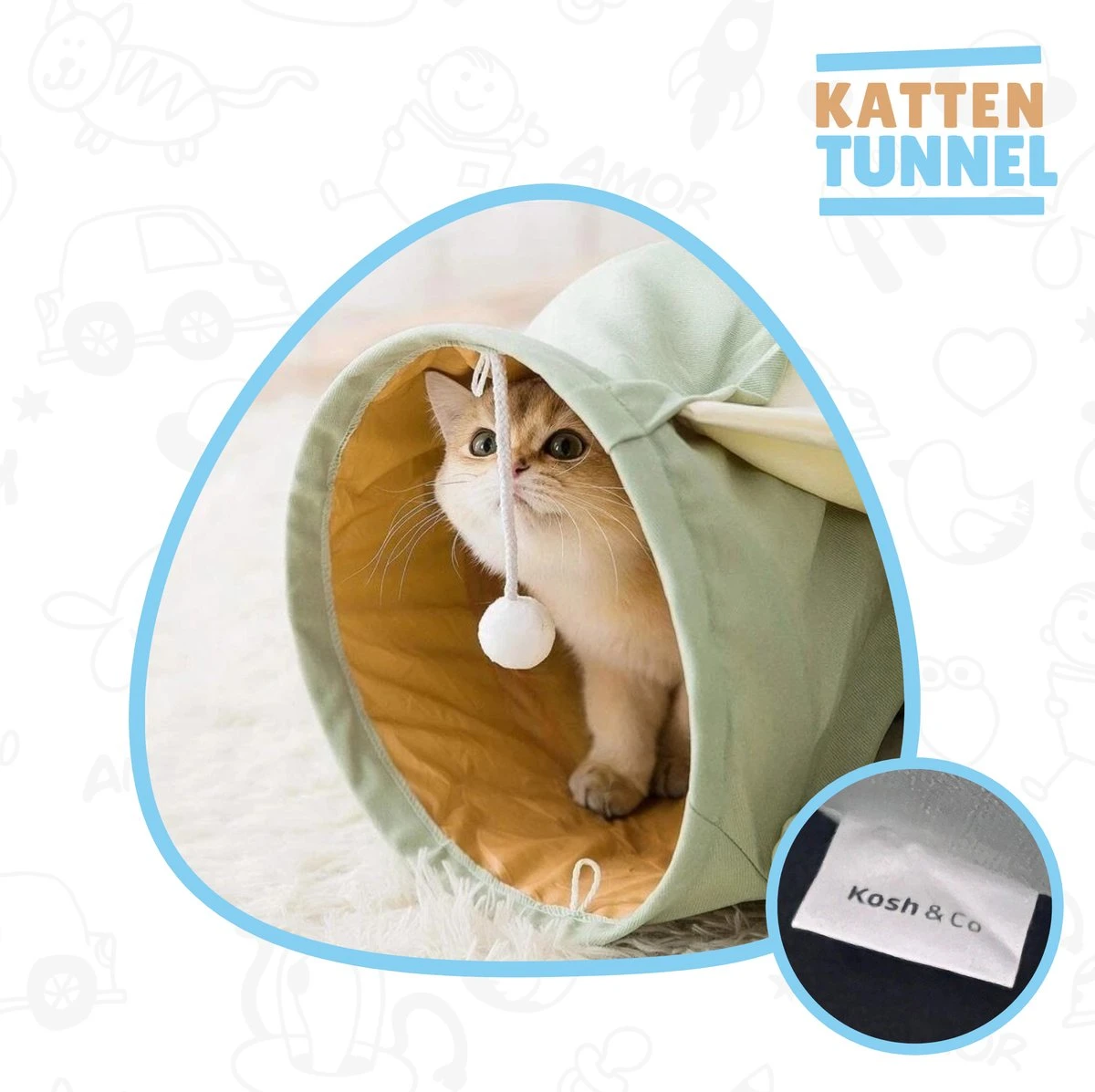 Kattentunnel - Tunnel Kat - Kattenmand - Kattenhuis - Speel Tunnel Kat - Premium 5 Kattentunnel - Tunnel Kat - Kattenmand - Kattenhuis - Speel Tunnel Kat - Premium - Afbeelding 3