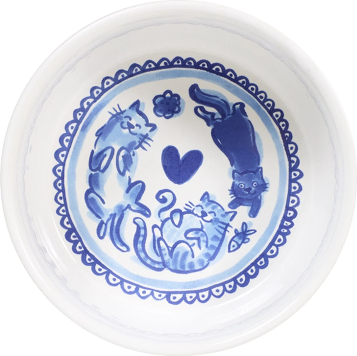 Blond Amsterdam, Delfts Blond: Voerbak Geruit Kat 15,5cm 4 Blond Amsterdam, Delfts Blond: Voerbak Geruit Kat 15,5cm - Afbeelding 2