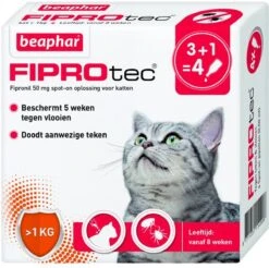 Beaphar Fiprotec Kat - Vlooienbestrijding - >1 Kg - 4 Pipetten 17 Beaphar Fiprotec Kat - Vlooienbestrijding - >1 Kg - 4 Pipetten -Kattenproducten 1200x1197 5