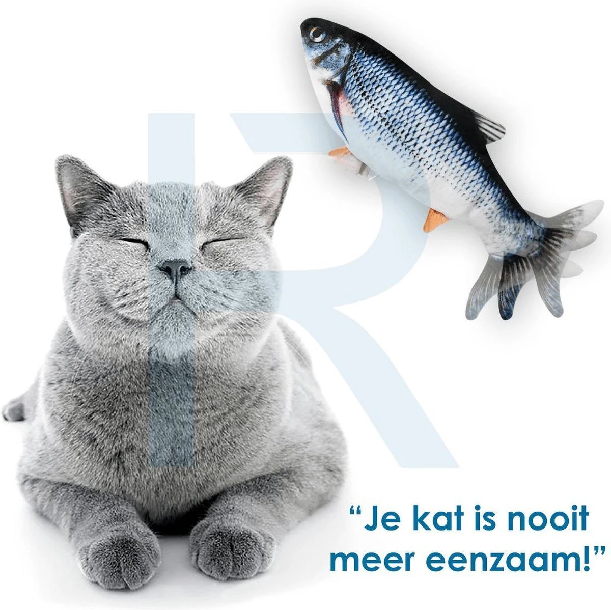 RealN Elektrische Speelvis Clownvis Inclusief Catnip Zakje – Kattenspeeltjes - Kattenspeelgoed – Krachtige Batterij – Bewegende Vis – Leukste Kattenspeeltje Goudvis – Kat Actiever Maken – 30 Cm – Speelvis Katten – Wasbaar – Oplaadbaar – Blauw/Wit 4 RealN Elektrische Speelvis Clownvis Inclusief Catnip Zakje – Kattenspeeltjes - Kattenspeelgoed – Krachtige Batterij – Bewegende Vis – Leukste Kattenspeeltje Goudvis – Kat Actiever Maken – 30 Cm – Speelvis Katten – Wasbaar – Oplaadbaar – Blauw/Wit - Afbeelding 2