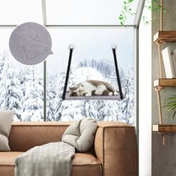 Nobleza 40AG6 - Kattenhangmat - Hangmat Kat - 60x32cm - Kattenhangmat Raam – Kattenbed - Kattenhangmand - Kattenkussen - Grijs 14 Nobleza 40AG6 - Kattenhangmat - Hangmat Kat - 60x32cm - Kattenhangmat Raam – Kattenbed - Kattenhangmand - Kattenkussen - Grijs -Kattenproducten 1200x1200 1053