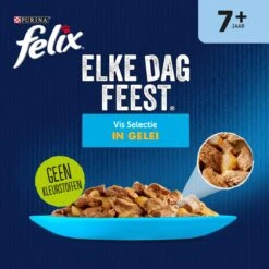 Felix Elke Dag Feest Vis Selectie In Gelei 7+ Jaar 12 X 85 Gr -Kattenproducten 1200x1200 129