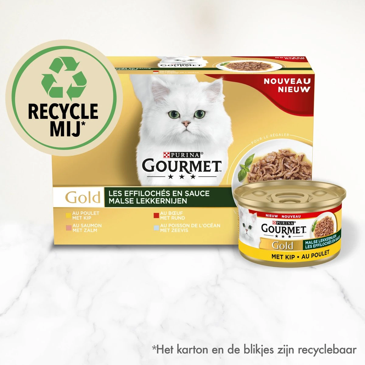 Gourmet Gold Malse Lekkernijen – Kattenvoer Natvoer - Met Kip, Zalm, Rund, Zeevis – 48 X 85 Gr 4 Gourmet Gold Malse Lekkernijen – Kattenvoer Natvoer - Met Kip, Zalm, Rund, Zeevis – 48 X 85 Gr - Afbeelding 2