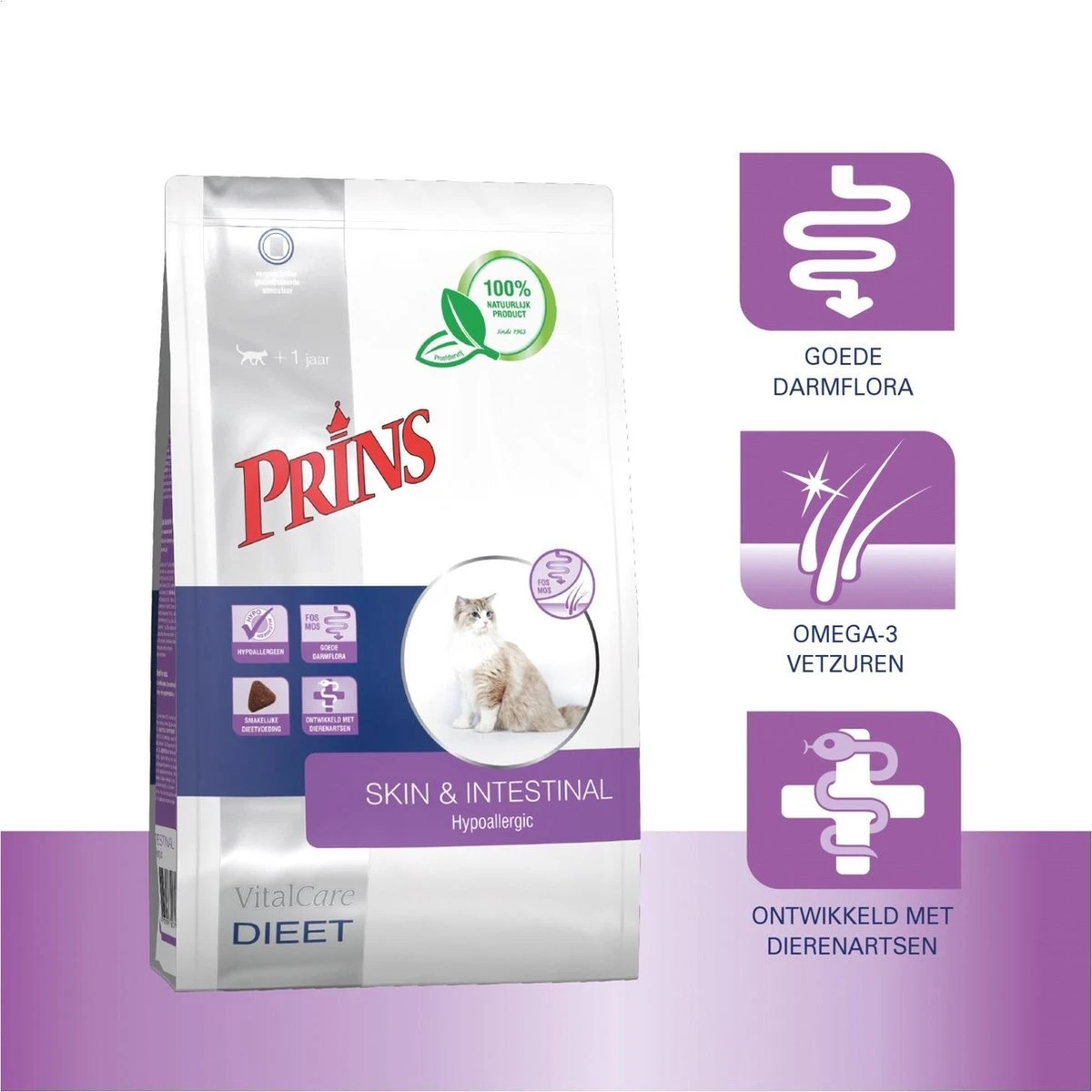 Prins VitalCare Dieetvoeding Skin & Intestinal Hypoallergenic 5 Kg - Kat 4 Prins VitalCare Dieetvoeding Skin & Intestinal Hypoallergenic 5 Kg - Kat - Afbeelding 2