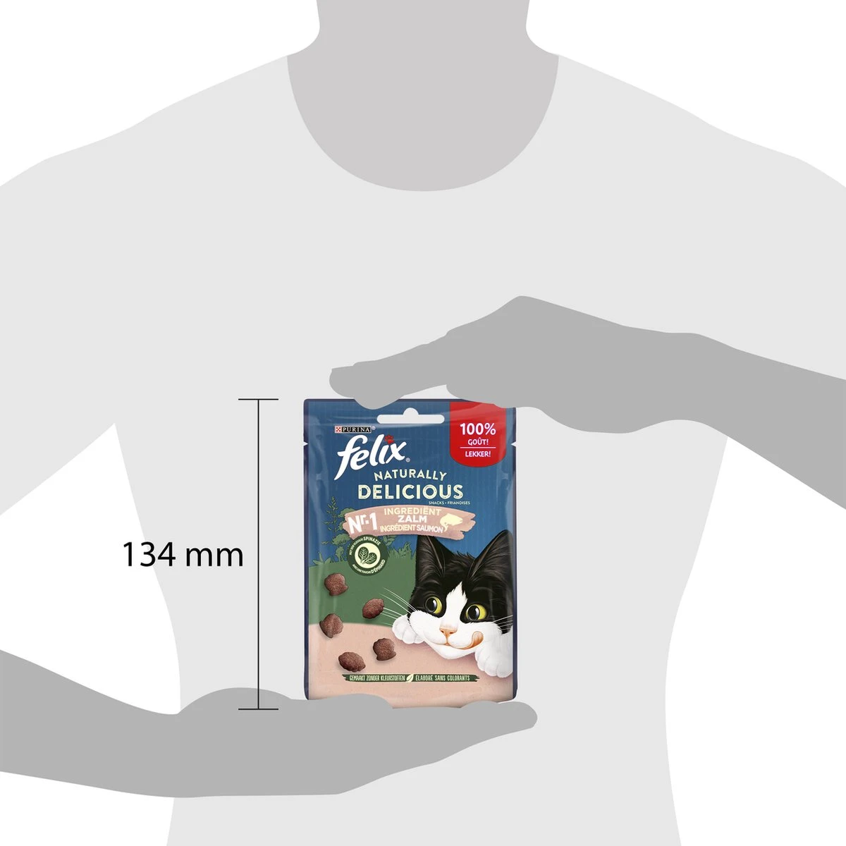 Felix Naturally Delicious Zalm & Spinazie - Kattensnacks - 8 X 50g 6 Felix Naturally Delicious Zalm & Spinazie - Kattensnacks - 8 X 50g - Afbeelding 4