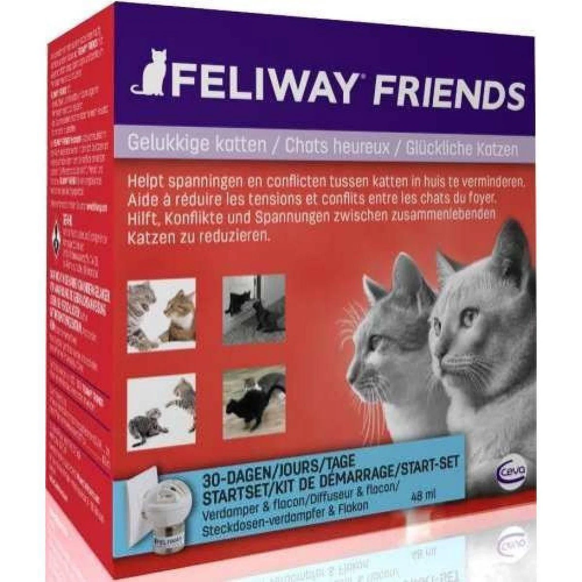 Feliway Friends - Startset - 1 Verdamper Met 1 Vulling - 48 Ml - Anti-conflict Voor Katten 6 Feliway Friends - Startset - 1 Verdamper Met 1 Vulling - 48 Ml - Anti-conflict Voor Katten - Afbeelding 4