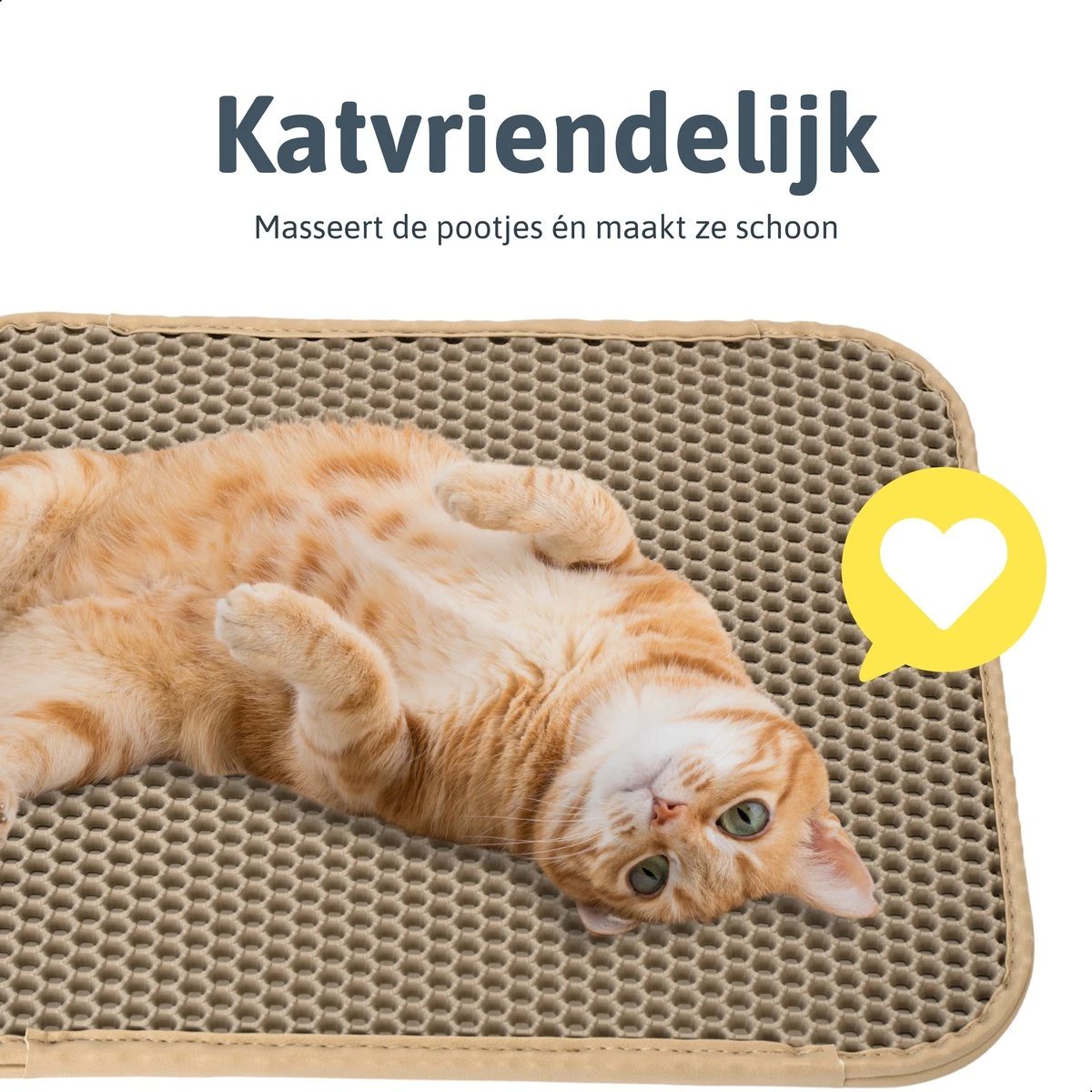 Kattenbakmat - 40 X 50 Cm - Creamy White - Uitloopmat Kat - Kattenbakvulling - Opvang Ruimte - Grit Opvanger - Waterdicht - Beige - Eco-friendly - Incl. Speeltje 8 Kattenbakmat - 40 X 50 Cm - Creamy White - Uitloopmat Kat - Kattenbakvulling - Opvang Ruimte - Grit Opvanger - Waterdicht - Beige - Eco-friendly - Incl. Speeltje - Afbeelding 6