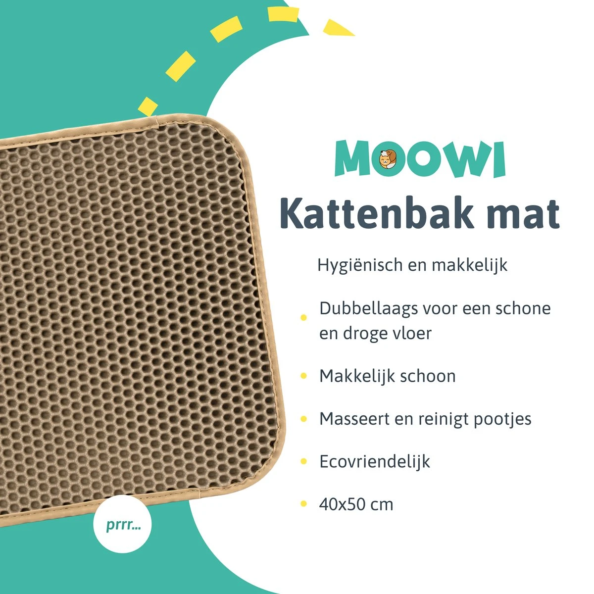 Kattenbakmat - 40 X 50 Cm - Creamy White - Uitloopmat Kat - Kattenbakvulling - Opvang Ruimte - Grit Opvanger - Waterdicht - Beige - Eco-friendly - Incl. Speeltje 11 Kattenbakmat - 40 X 50 Cm - Creamy White - Uitloopmat Kat - Kattenbakvulling - Opvang Ruimte - Grit Opvanger - Waterdicht - Beige - Eco-friendly - Incl. Speeltje - Afbeelding 9