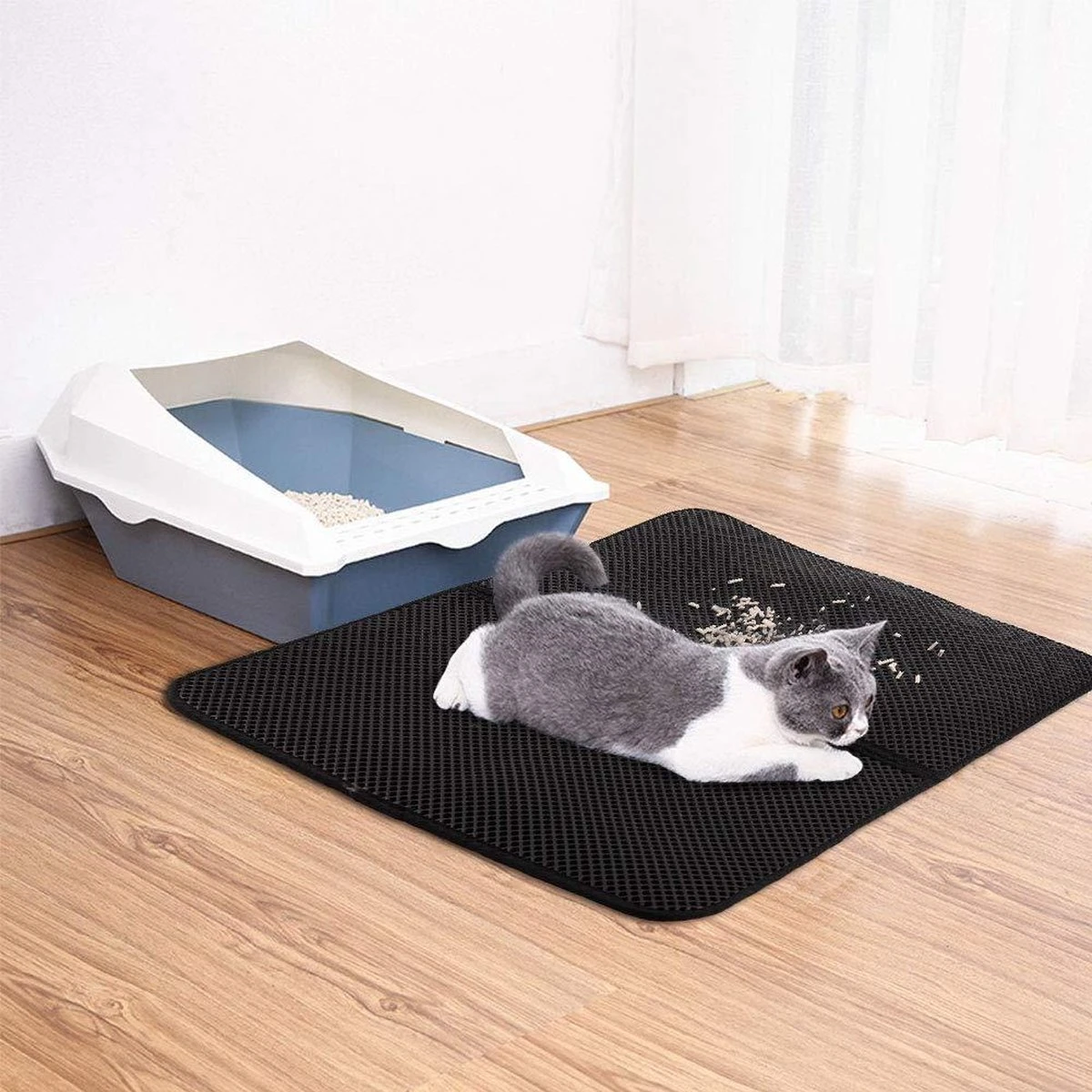 Lavida Home - Kattenbakmat - Grit Opvanger - 45 X 60 Cm - Dubbele Laag & Waterdicht - Katten Mat - Katten Mat Met Opvangruimte Voor Grit - Katten Mat - Kat Benodigdheden - Kitten - Gritmat Voor Poes - Grijs 4 Lavida Home - Kattenbakmat - Grit Opvanger - 45 X 60 Cm - Dubbele Laag & Waterdicht - Katten Mat - Katten Mat Met Opvangruimte Voor Grit - Katten Mat - Kat Benodigdheden - Kitten - Gritmat Voor Poes - Grijs - Afbeelding 2