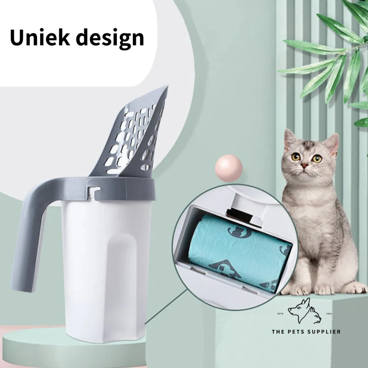The Pets Supplier - Kattenbak Schep - Kattenbakschep Met Opvangbak - Kattenbak Grind - Kattenzakjes 4 The Pets Supplier - Kattenbak Schep - Kattenbakschep Met Opvangbak - Kattenbak Grind - Kattenzakjes - Afbeelding 2